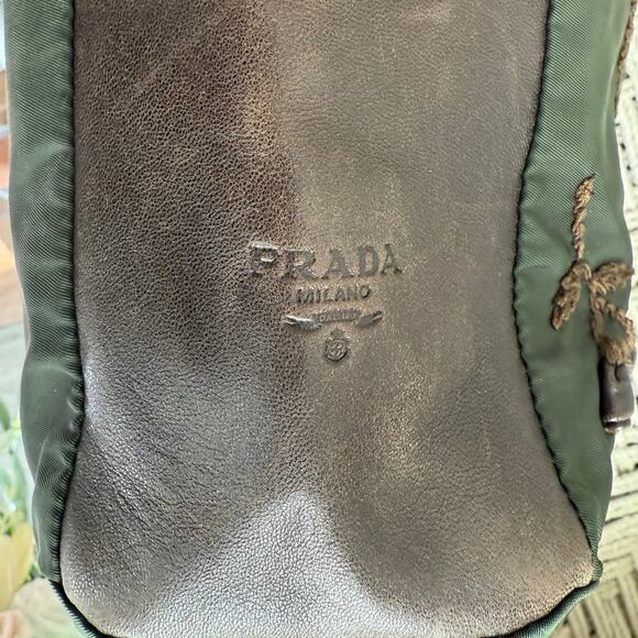 Prada Vintage Y2K Embellished Leather and Nylon
Tote - Picture 7 of 10